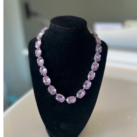 Anna Wintour Style Violet Purple Lavender Crystal Statement Collet Necklace - Picture 4 of 13